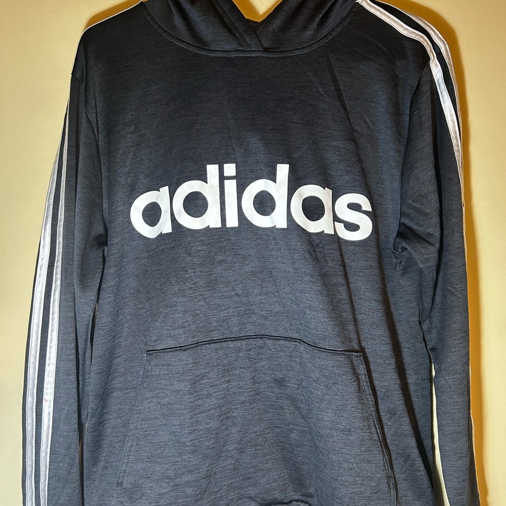 Adidas Kid’s  Black Hoodie with White Logo